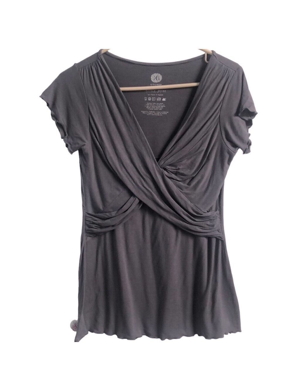 Kindred Bravely  Gray Purple Nursing Blouse/ nursing tee/ Size Medium